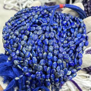 Perles de pierres précieuses naturelles AAA en Lapis Lazuli, 7x10-10x13 MM Pépites de forme irrégulière lisse Perles de Lapis Lazuli, pierre précieuse Lazuli de 12 pouces - Product Image 3