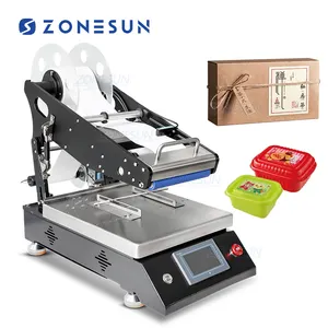 ZONESUN ZS-TB4 Semi-automatic Flat Surface Square Bottle Top Side Caps Self-adhesive Sticker Labeler Applicator Labeling Machine