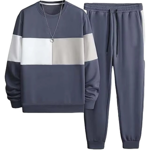 Conjunto Deportivo de Invierno para Hombre, Talla Grande, Color Sólido, con Logotipo Personalizado, Ropa Deportiva Informal, Sudadera y Pantalones Jogger, Conjunto de Dos Piezas, Ropa Urbana, Venta al por Mayor - Product Image 1