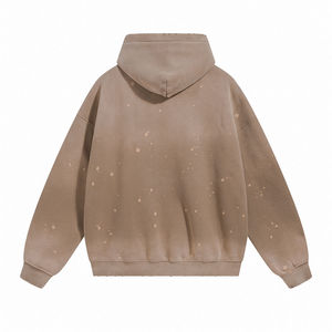 เสื้อฮู้ดสีสเปรย์โอเวอร์ไซส์วินเทจซักกรดมีฮู้ดเสื้อสเวตเชิ้ตมีฮู้ดเปิดไหล่ปล่อย - Product Image 5