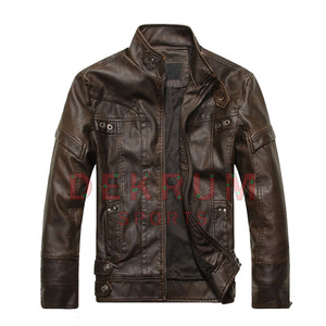 Veste en cuir pour homme, coupe-vent, durable, col montant, écologique, hiver, meilleur design, haute qualité, ventes chaudes - Product Image 1
