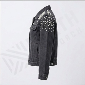 Veste en jean streetwear personnalisée pour femmes, vêtement décontracté, boutons, surdimensionnée, automne-hiver, veste en jean élégante, vêtement haut de gamme, couleur personnalisée - Product Image 3