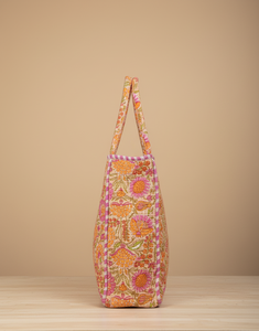 Bolsos de hombro de moda para mujer, bolsos de mano con estampado floral, bolsos de compras de algodón hechos a mano indios para mujer, artículos de regalo - Product Image 3