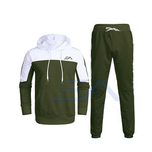 Survêtement décontracté d'hiver à capuche personnalisé à bas prix pour hommes, ensemble deux pièces en molleton pour le jogging - Product Image 1