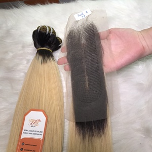 Ensemble de nouveau produit de perruque avec fermeture de trame, couleur Blonde Ombre, prix de gros de l'usine - Product Image 6
