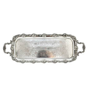 Bandeja Redonda de Lujo Plateada con Asas, Plato de Metal para Bebidas, Decoración Vintage para el Hogar, Centro de Mesa para Fiestas y Bodas - Product Image 5