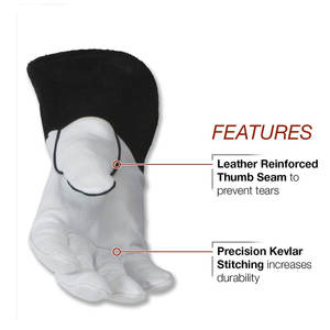 Guantes de soldadura TIG de cuero dividido de vaca de calidad superior, alta durabilidad, impermeables, a prueba de fuego, seguridad Industrial, protección para brazos y manos - Product Image 5