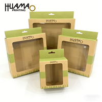 Dossiers en kraft brun personnalisés, écologiques, recyclables, emballage pour smartphone avec câble USB 3-en-1, fenêtre transparente, design pliable