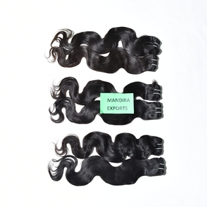 Venta al por mayor de paquetes de proveedor natural en bruto tejido de ondas corporales virgen cutícula alineada fabricación india extensiones de cabello humano templo - Product Image 4