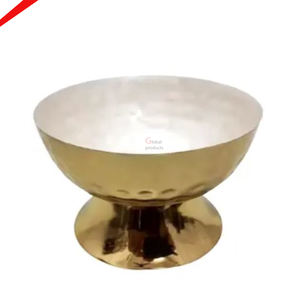 2025 Best-seller Bol à chocolat de forme ronde fini doré avec support - Product Image 1