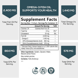 Produits de beauté en gélules d'huile de poisson à marque privée en vrac, compléments alimentaires oméga 3, non destinés aux nouveau-nés - Product Image 2