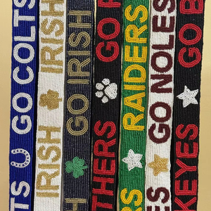Customized Trendy Beaded <b>Replacement</b> <b>Bag</b> <b>Strap</b> with University Theme AUBURN Design Durable & Eco-Friendly Metal Lobster Clasps - Product Image 1