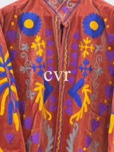 Uzbek Outerwear Hand Embroidered Women's Luxury Coat Handmade Velvet Suzani Eco-Friendly Suzani Velvet Winter <b>Boho</b> for Party We - Product Image 2