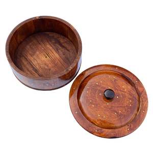 Marmite en bois classique avec taille personnalisable Accueil Hôtel Restaurant Ustensiles de cuisine pour Chapati Plat de service DécoratifCasseroles chaudes - Product Image 3