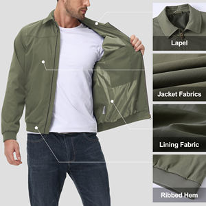 OEM personalizado chaquetas de los hombres Streetwear ligero Casual Zip up cuello Bomber rompevientos Parker chaqueta de golf para los hombres - Product Image 6