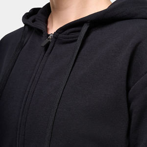 Streetwear décontracté pour femmes en coton épais personnalisé décontracté super doux lourd surdimensionné avec fermeture éclair poche kangourou à l'avant - Product Image 5