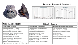 ซับวูฟเฟอร์5600วัตต์152มม./6นิ้วคอยล์เสียง21นิ้วไดร์เวอร์เฟอร์ไรต์แหวนแม่เหล็ก330มม. * 3นิ้วชุดซ่อมกรวยลำโพงกระดาษ - Product Image 6