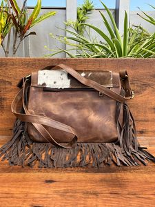 2024 Newest High Quality Hair on Cowhide Leather Crossbody Fringe Bag for Women Trendy Fashion Designer Genuine Leather Handbags - Product Image 3
