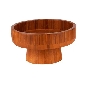 Bol en bois massif personnalisé de grande taille Arc à fruits en bois d'acacia naturel fait à la main hautement poli pour la maison Hôtel Bol de service alimentaire - Product Image 3
