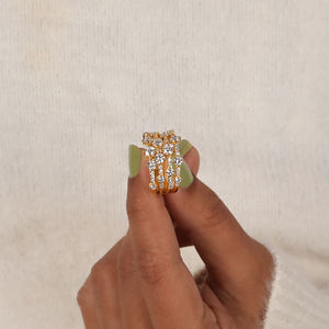 Personalizable 14K oro amarillo laboratorio crecido diamante corte redondo media eternidad boda banda estilo de moda joyería de compromiso - Product Image 6