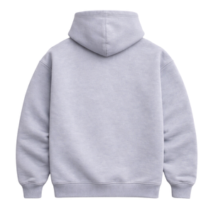 <b>Mens</b> Stone Grey Oversized Hoodie <b>Pullover</b> 50% Cotton 50% Polyester Drop Shoulder Streetwear Relaxed Fit Winter Sweatshirt - Product Image 2