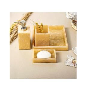 Ensemble de salle de bain en résine multi-usages de qualité supérieure avec distributeur à large ouverture et pot de rangement pour plus de commodité, fait à la main - Product Image 1