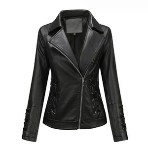 เสื้อผ้าแฟชั่นหนังผู้หญิงเสื้อโค้ทหนัง PU แบบพรีเมียมเสื้อแจ็คเก็ตปกคอปกเสื้อโค้ทเทรนด์หรูหราฤดูใบไม้ผลิฤดูใบไม้ร่วง - Product Image 1