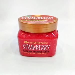 600g di sorbetto alla fragola Scrub per lo sbiancamento della pelle secca Scrub per il viso caffè Avocado vitamina C Aloe Vera burro di karité curcuma