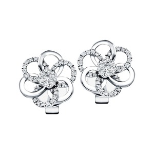 กรงเล็บเพชรสำหรับผู้หญิงดีไซน์สวย1.4ct ทรงมนประดับด้วยดอกไม้ดีไซน์สวยในห้องปฏิบัติการสีทอง14K - Product Image 1