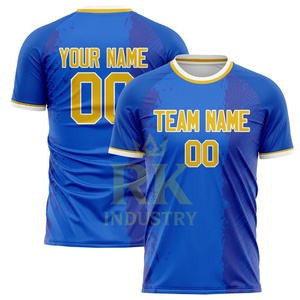 Maillot de football imprimé par sublimation, nom d'équipe personnalisé, haut à séchage rapide, manches courtes, unisexe, 100% polyester respirant - Product Image 4