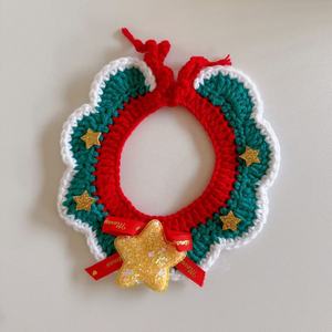 Christmas Pet Accessory Set Knitted Scarf Collar Santa Claus Bell Reindeer Bib Neck Warmer for Cats Dogs Textile Fabric <b>Crafts</b> - Product Image 4