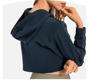 Fabricante OEM Personalizado, Sudaderas Cortas de Alta Calidad para Mujer, Sudaderas Lisas, Conjunto de Sudaderas con Capucha para Chicas, Precio al por Mayor - Product Image 1