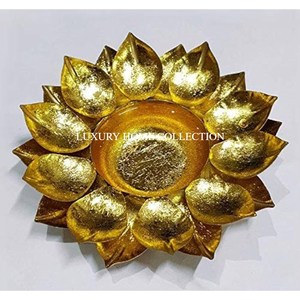 High Quality Gold Polished Brass Urli Attractive Floral Design for Luxury Tableware <b>Top</b> Selling Indoor Use - Product Image 3