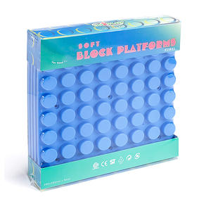 Plaque de base de construction en PP souple PLOMA 28x28cm Bleu 4 pièces AC205 Compatible Ensemble de blocs de construction et éducatifs CE - Product Image 3