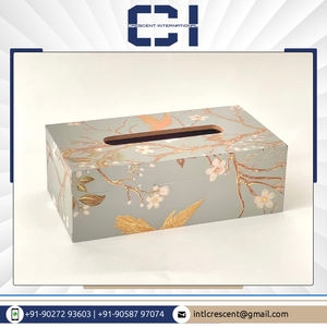 Soporte de papel tisú MDF de diseño moderno Caja de pañuelos esmaltada más vendida para uso doméstico y comercial - Product Image 4