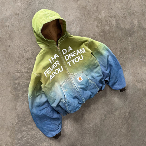 เสื้อฮู้ดดี้ผู้ชายทรงหลวมพิมพ์ลาย ซิปหน้า ไหล่ตก สไตล์สตรีทแวร์ สีสันตัดกัน ผลิตโดย OEM - Product Image 5