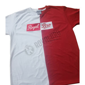 เสื้อยืดแฟชั่นผ้าฝ้าย100% สำหรับผู้ชายเสื้อยืดปักลายบล็อกสี220 GSM ขนาดใหญ่น้ำหนักผ้าถัก180กรัมตามสั่ง - Product Image 1