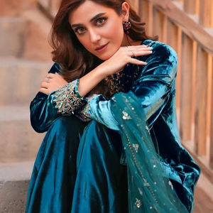 Salwar Kameez de Viscosa de Lujo para Mujer, con Bordado Elegante, Dupatta de Georgette de Secado Rápido, Estilo Bollywood, para Todas las Temporadas, Bodas y Fiestas - Product Image 1