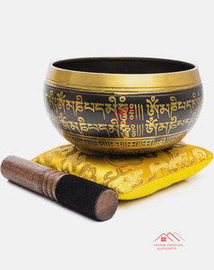 Bol chantant tibétain fait à la main en laiton antique avec bâton musique cloche chantante de méditation tibétaine - Product Image 6