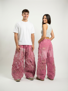 American Style Distressed Denim <b>Cargo</b> Pants Wide Leg Streetwear Loose Fit Utility Trousers Casual Fashion Workwear Denim Pants - Product Image 3