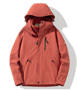 Chaqueta de senderismo de concha suave para exteriores con capucha a prueba de viento Diseño impermeable y cierre de cremallera - Product Image 1