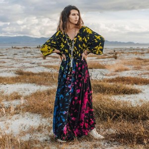 Stylish Beach Wear Tie Dye Handmade Design Dress Long Sleeve with Tassel Casual Style <b>Summer</b> Collection <b>Kaftan</b> Tie Dye - Product Image 1