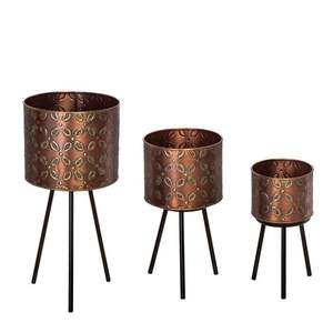 ENSEMBLE DE 3 jardinière avec support maison hôtel jardin décoration métal fer jardinière Pot avec finition de haute qualité dernière conception à la mode - Product Image 2