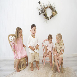 Stunning Natural Rattan Bow <b>Chair</b> Vanity <b>Chair</b> for Adult and <b>Kids</b> - Product Image 4