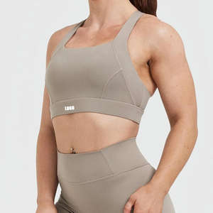 Sujetador Deportivo Sexy con Tirantes Anchos Cruzados en la Espalda y Escote en U, con Relleno Extraíble, Fabricantes OEM Personalizados - Product Image 2