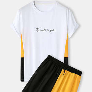 Conjunto de Verano Personalizado con Logotipo, Dos Piezas: Pantalones Cortos y Camiseta sin Mangas, Estampado, Talla Grande para Hombre - Product Image 1