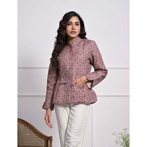 Veste d'hiver réversible en soie imprimée pour femmes - Product Image 5