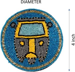 36" Glass Beaded Dining <b>Table</b> <b>Coaster</b> High Quality Hand Beaded Work With Custom Floral Design Low Price <b>Coaster</b> for Christmas - Product Image 1