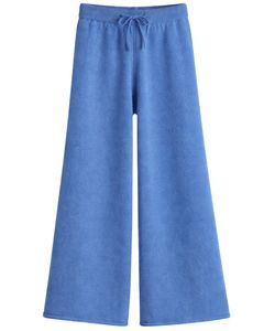 Ensemble pull en tricot bleu personnalisé et pantalon large pour femme, pull à col montant, vêtements de détente confortables pour l'hiver, fabricant personnalisé OEM - Product Image 6