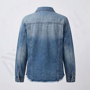 Veste en jean décontractée personnalisée pour hommes, grandes tailles, 100% coton, option logo sur le devant, respirante, veste d'hiver - Product Image 2
